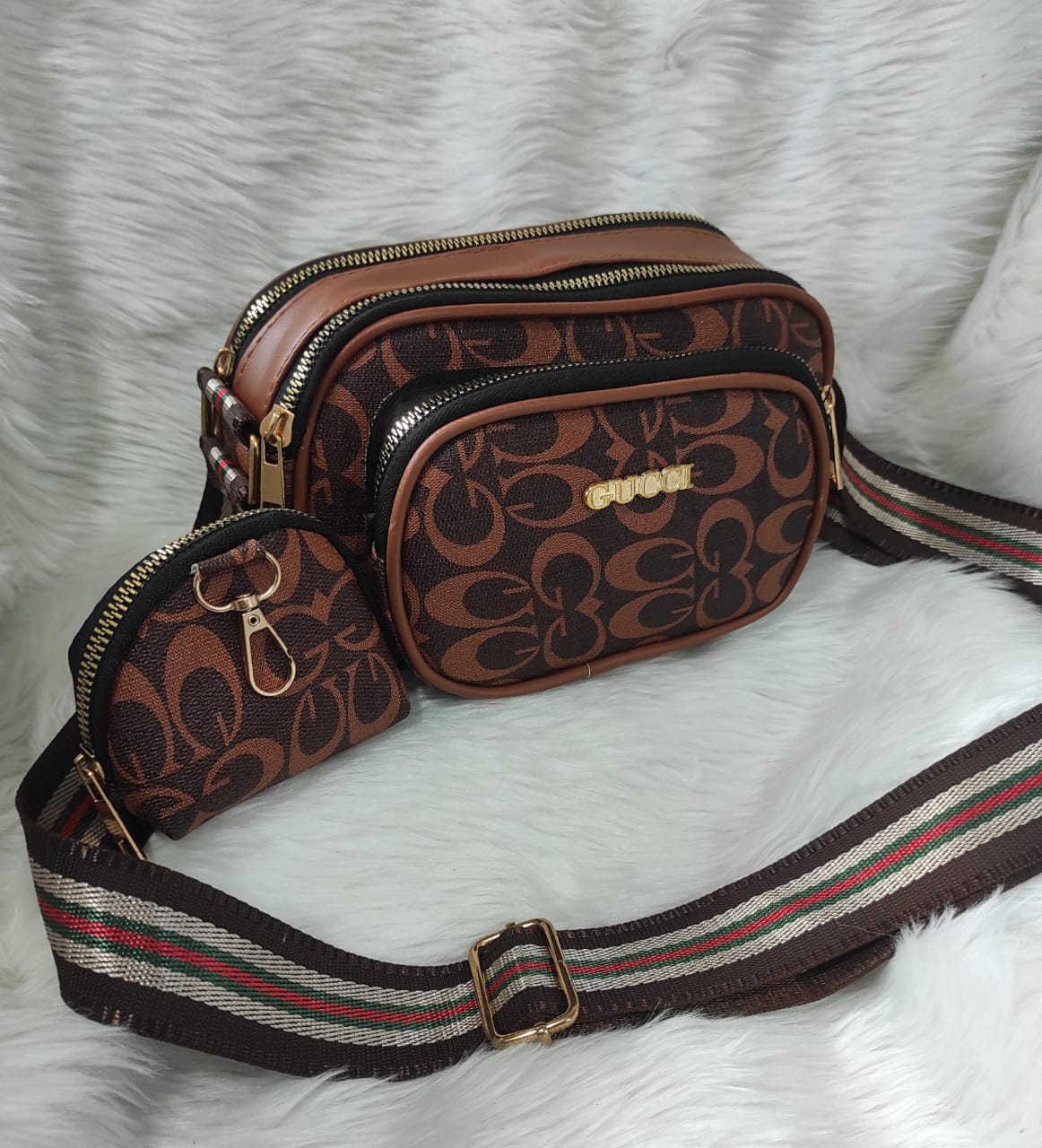 Trilogy Chic: 3-Chain Sling Bag with Petite Pockets